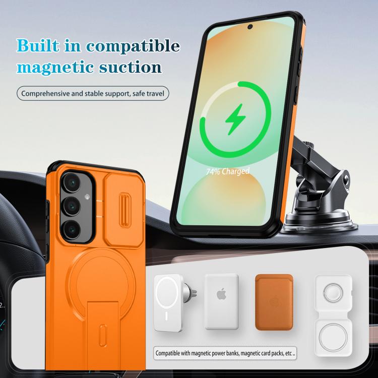 For Samsung Galaxy S24 FE 5G Sliding Camshield MagSafe Holder Phone Case