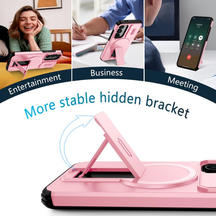 For Samsung Galaxy S24 FE 5G Sliding Camshield MagSafe Holder Phone Case