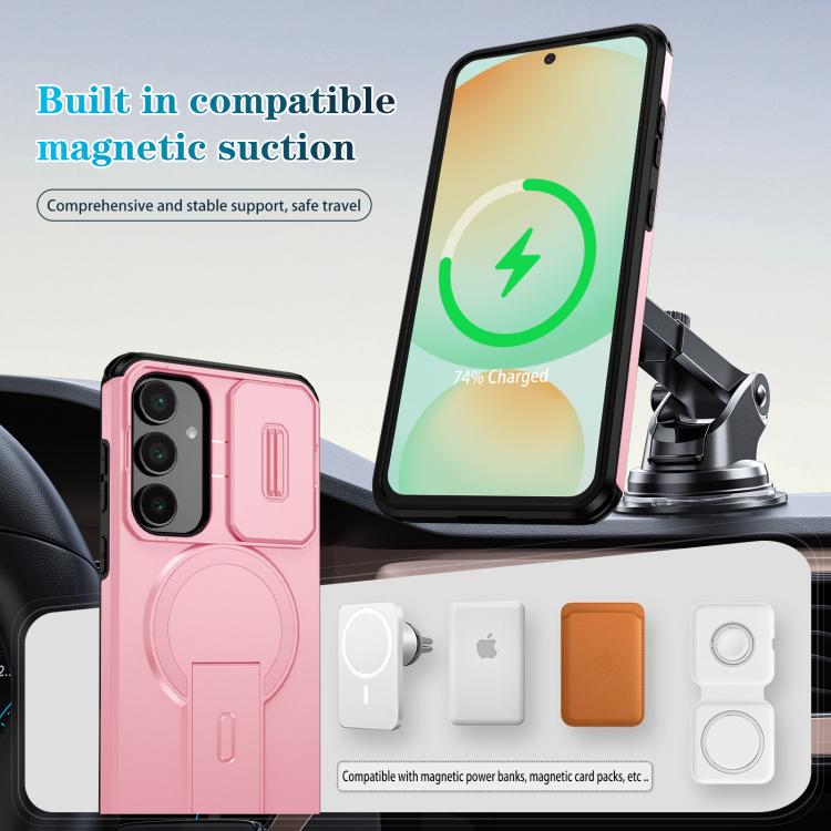For Samsung Galaxy S24 FE 5G Sliding Camshield MagSafe Holder Phone Case