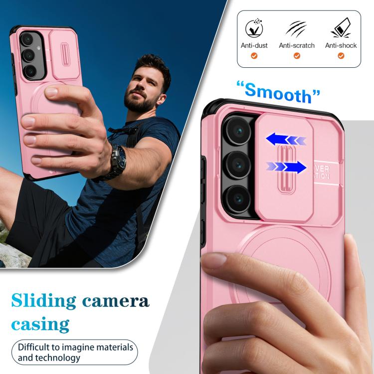 For Samsung Galaxy S24 FE 5G Sliding Camshield MagSafe Holder Phone Case