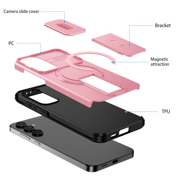 For Samsung Galaxy S24 FE 5G Sliding Camshield MagSafe Holder Phone Case