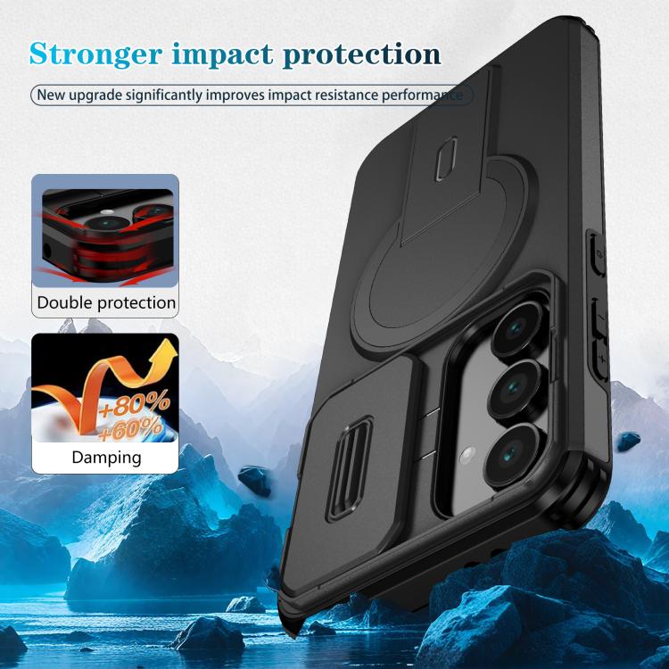 For Samsung Galaxy S24 FE 5G Sliding Camshield MagSafe Holder Phone Case