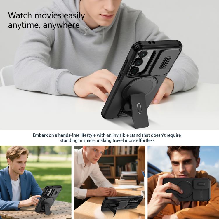 For Samsung Galaxy S24 FE 5G Sliding Camshield MagSafe Holder Phone Case