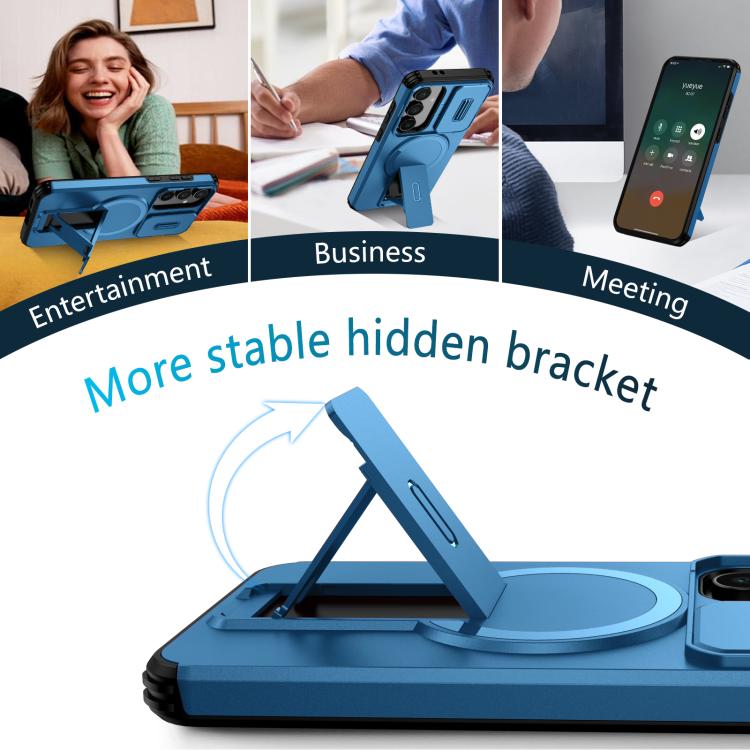 For Samsung Galaxy S24 FE 5G Sliding Camshield MagSafe Holder Phone Case