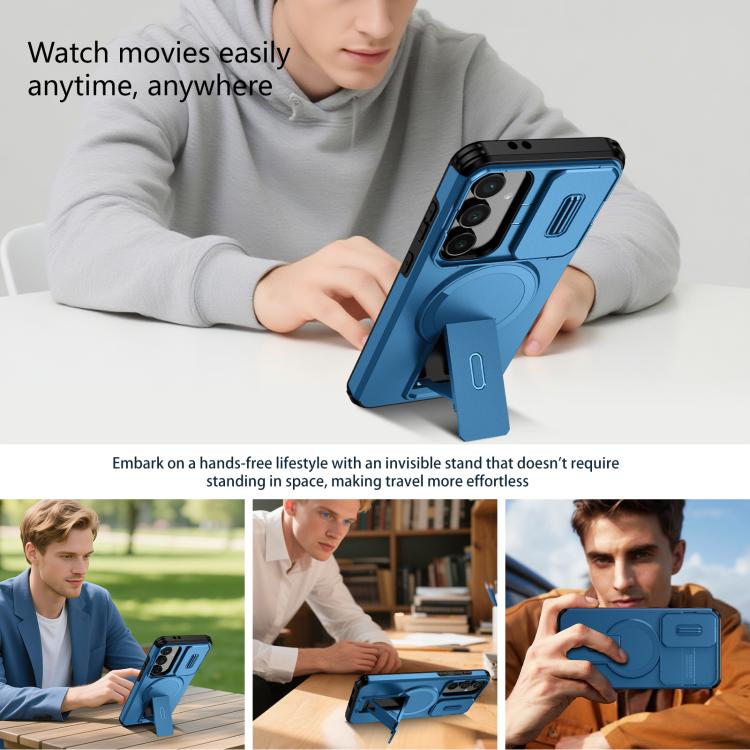 For Samsung Galaxy S24 FE 5G Sliding Camshield MagSafe Holder Phone Case