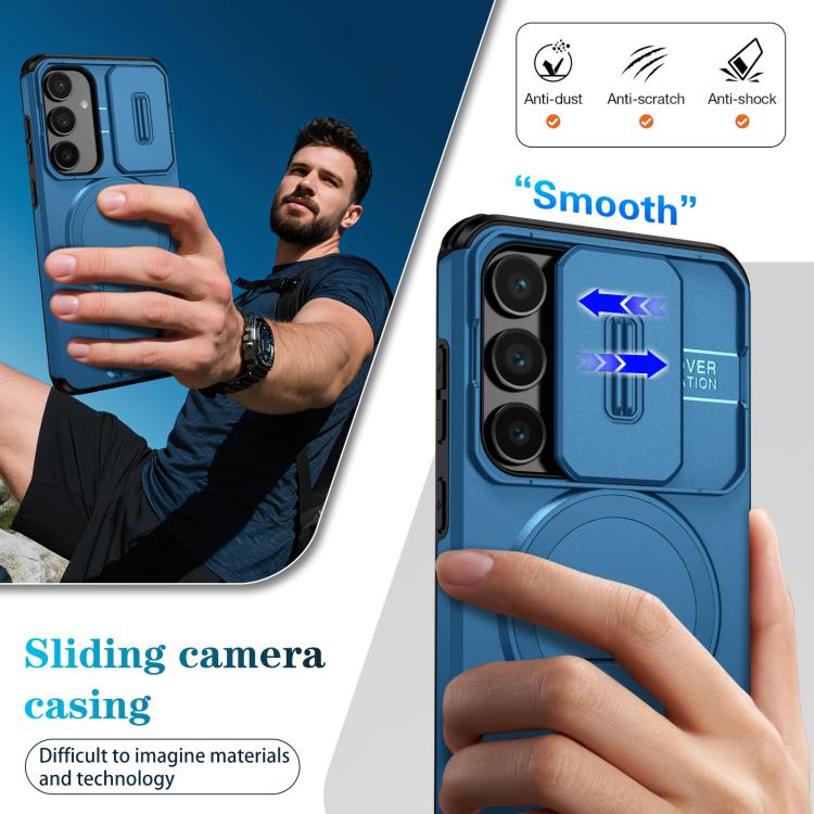 For Samsung Galaxy S24 FE 5G Sliding Camshield MagSafe Holder Phone Case