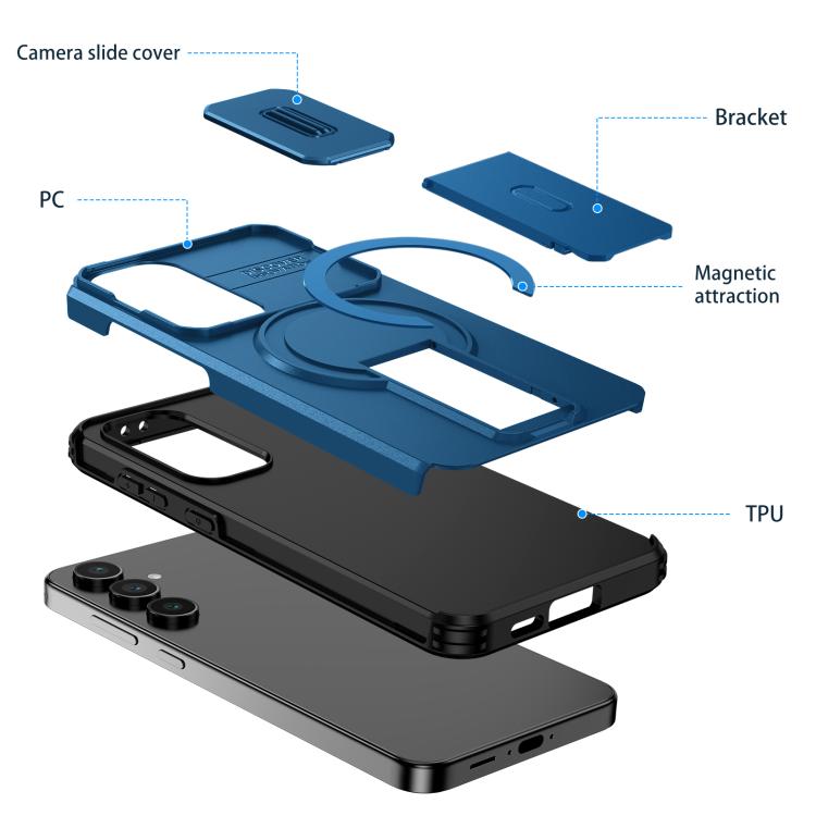 For Samsung Galaxy S24 FE 5G Sliding Camshield MagSafe Holder Phone Case
