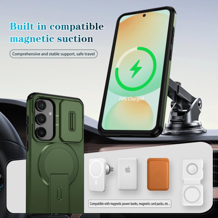 For Samsung Galaxy S24 FE 5G Sliding Camshield MagSafe Holder Phone Case