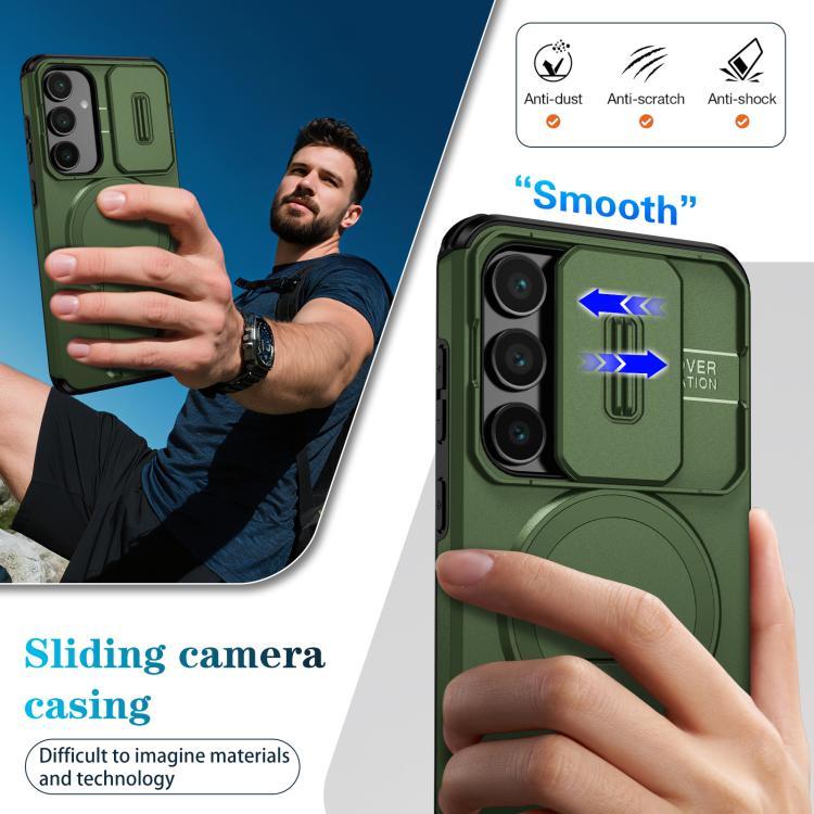 For Samsung Galaxy S24 FE 5G Sliding Camshield MagSafe Holder Phone Case