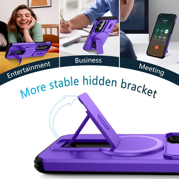 For Samsung Galaxy S24 FE 5G Sliding Camshield MagSafe Holder Phone Case