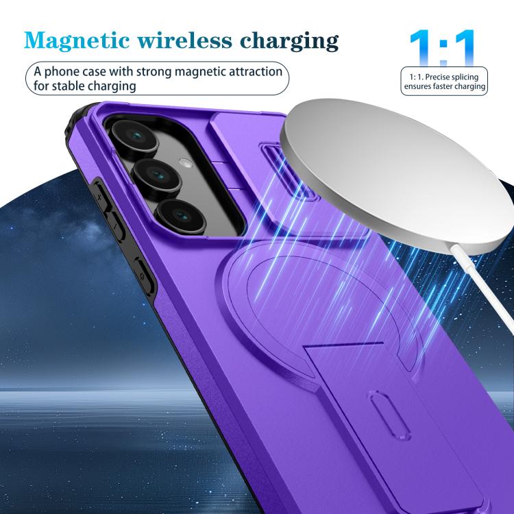 For Samsung Galaxy S24 FE 5G Sliding Camshield MagSafe Holder Phone Case