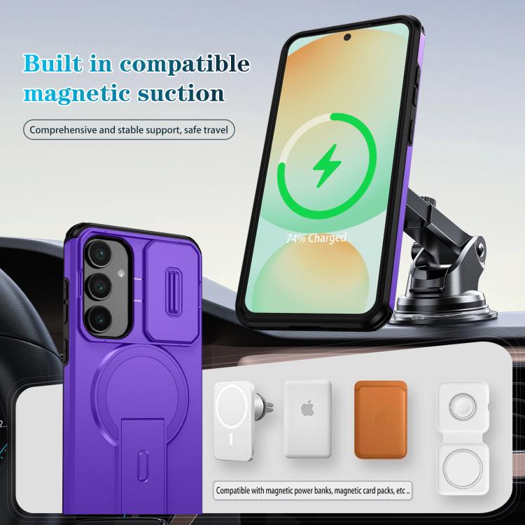 For Samsung Galaxy S24 FE 5G Sliding Camshield MagSafe Holder Phone Case