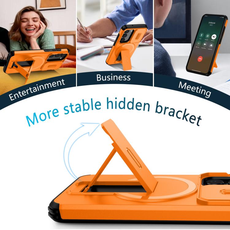 For Samsung Galaxy S23 5G Sliding Camshield MagSafe Holder Phone Case