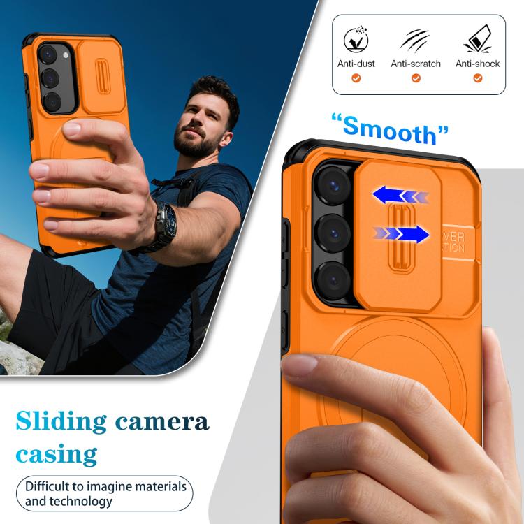 For Samsung Galaxy S23 5G Sliding Camshield MagSafe Holder Phone Case