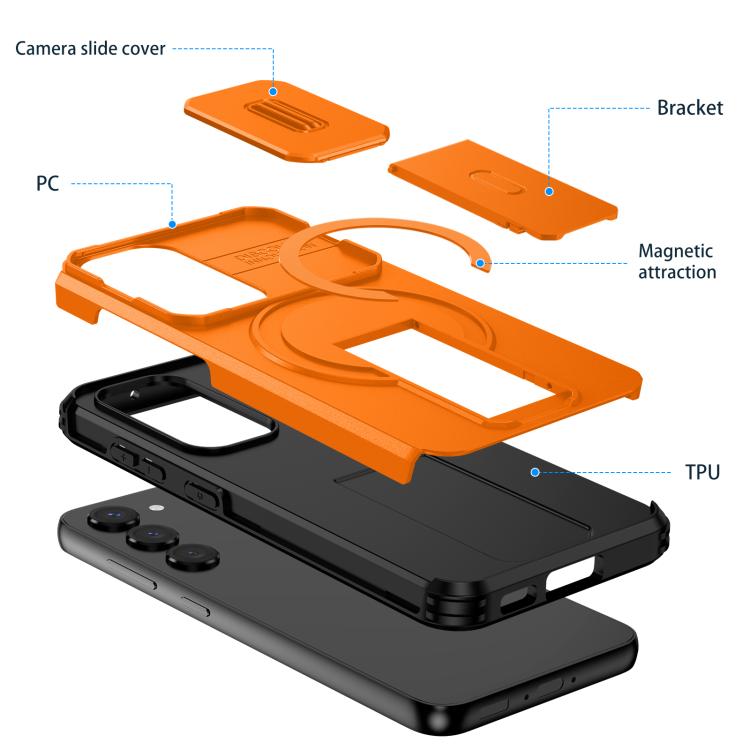 For Samsung Galaxy S23 5G Sliding Camshield MagSafe Holder Phone Case