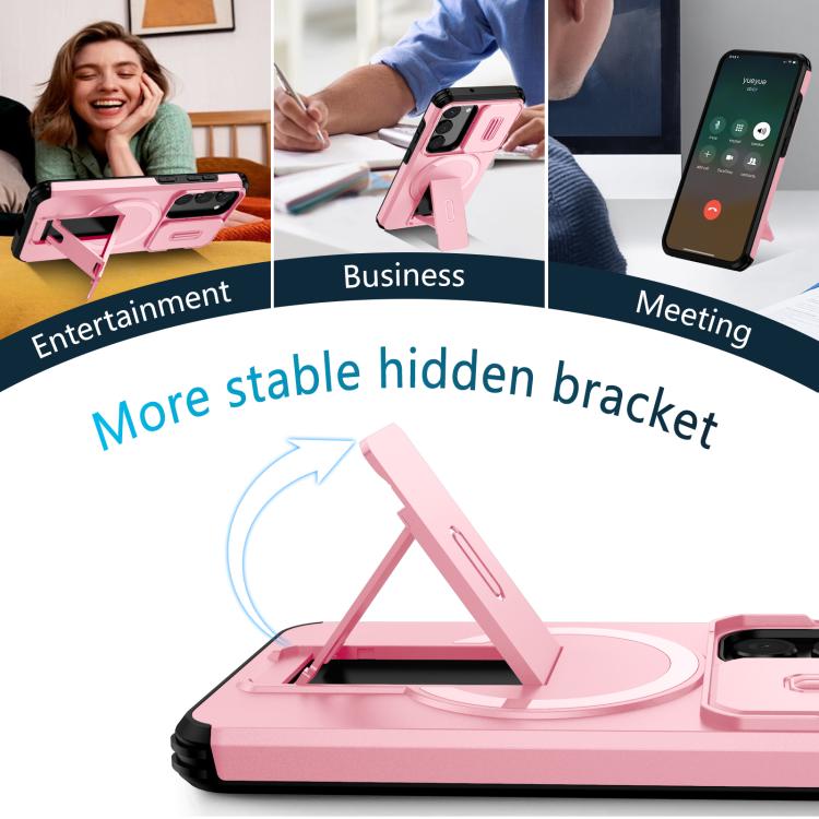 For Samsung Galaxy S23 5G Sliding Camshield MagSafe Holder Phone Case
