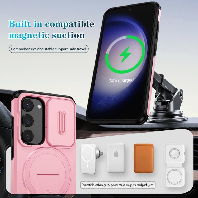 For Samsung Galaxy S23 5G Sliding Camshield MagSafe Holder Phone Case