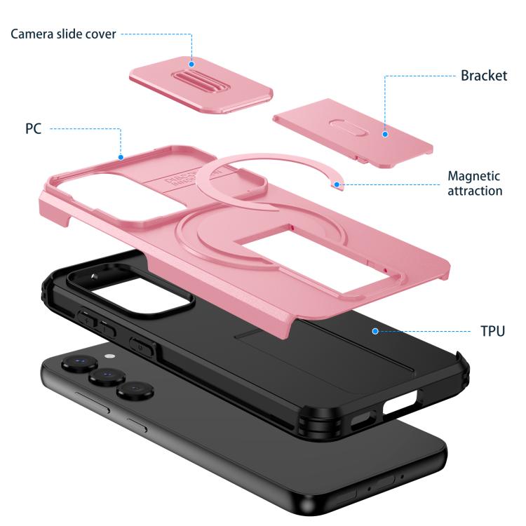 For Samsung Galaxy S23 5G Sliding Camshield MagSafe Holder Phone Case