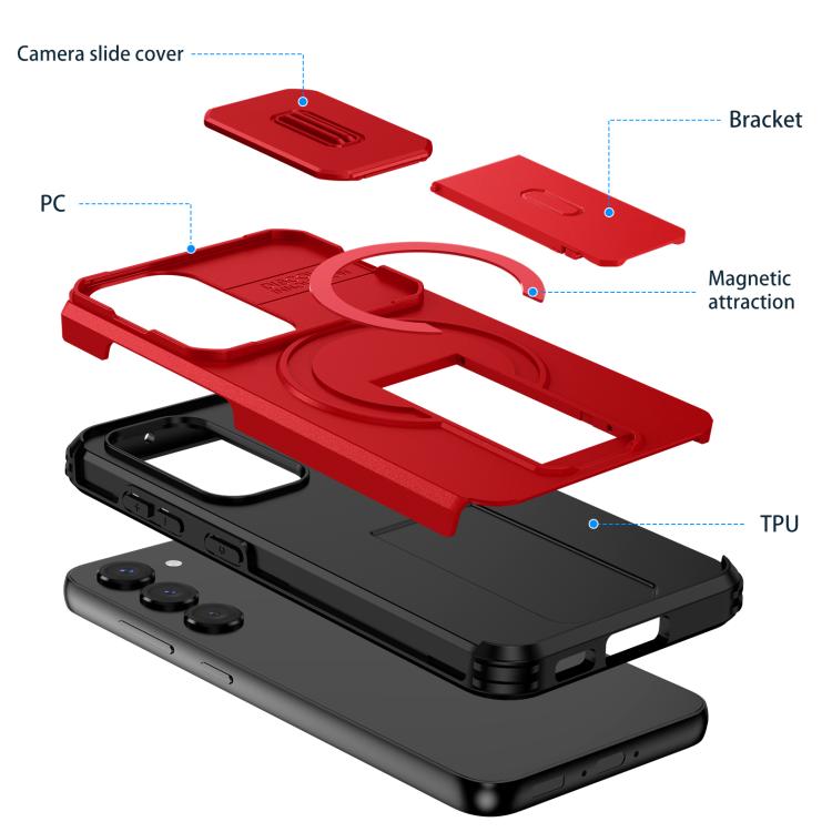 For Samsung Galaxy S23 5G Sliding Camshield MagSafe Holder Phone Case