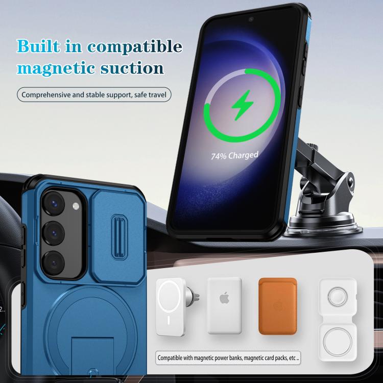 For Samsung Galaxy S23 5G Sliding Camshield MagSafe Holder Phone Case