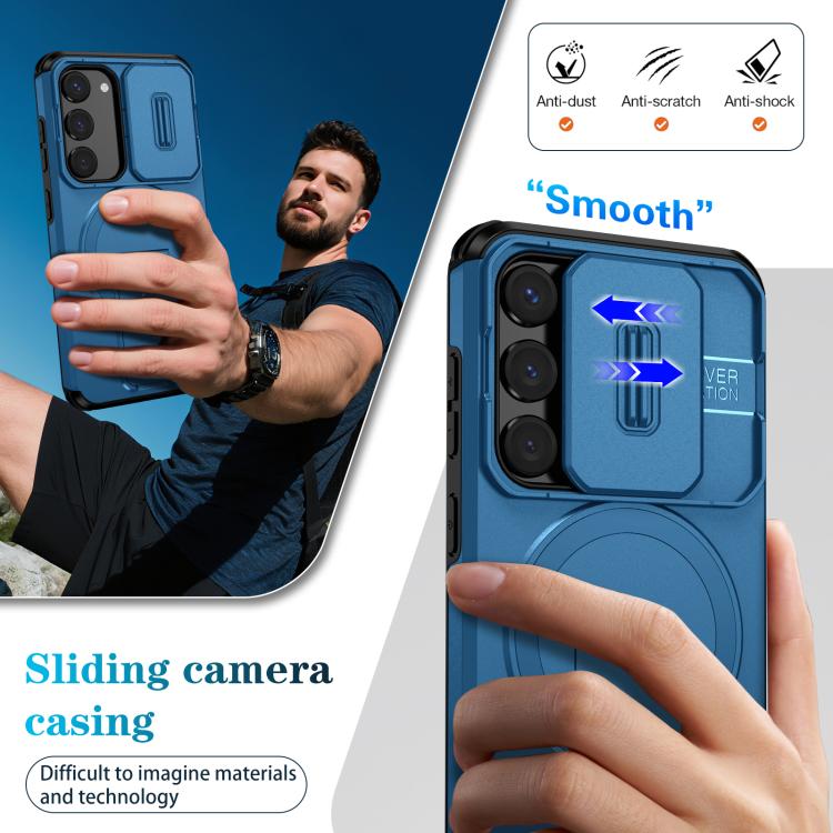 For Samsung Galaxy S23 5G Sliding Camshield MagSafe Holder Phone Case