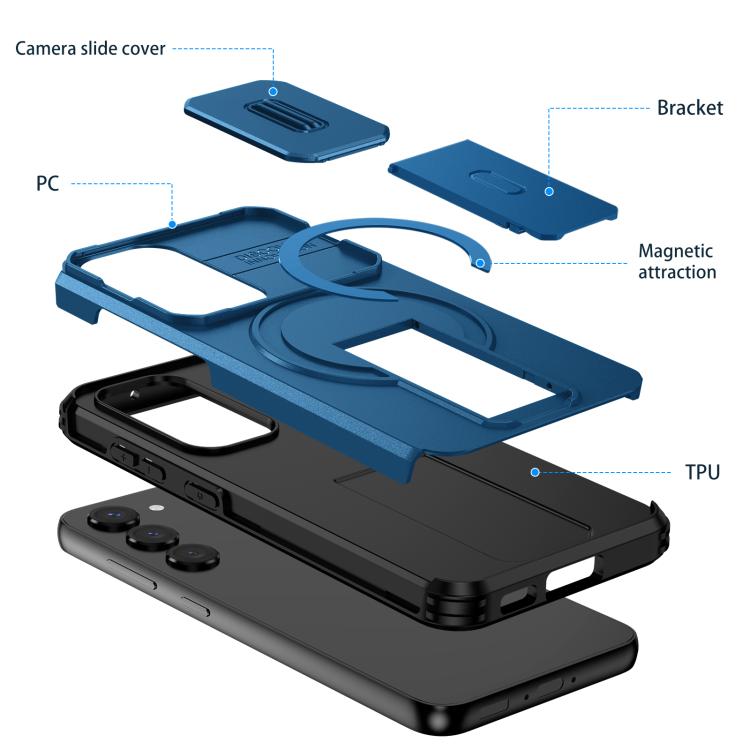 For Samsung Galaxy S23 5G Sliding Camshield MagSafe Holder Phone Case