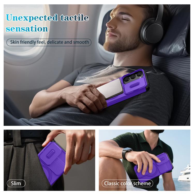 For Samsung Galaxy S23 5G Sliding Camshield MagSafe Holder Phone Case