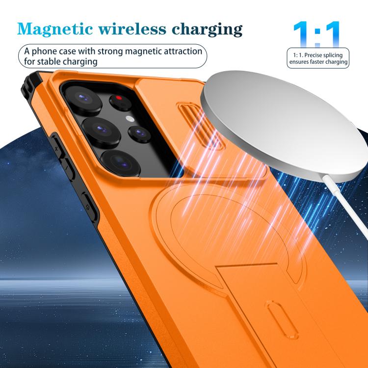 For Samsung Galaxy S23 Ultra 5G Sliding Camshield MagSafe Holder Phone Case