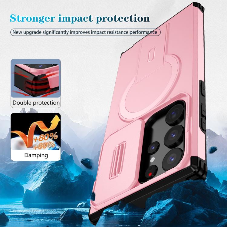 For Samsung Galaxy S23 Ultra 5G Sliding Camshield MagSafe Holder Phone Case