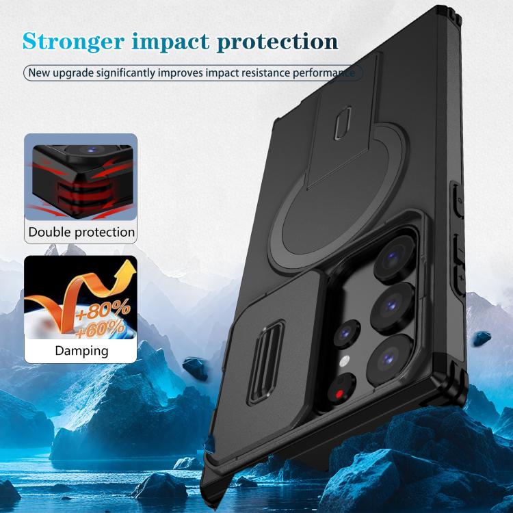 For Samsung Galaxy S23 Ultra 5G Sliding Camshield MagSafe Holder Phone Case