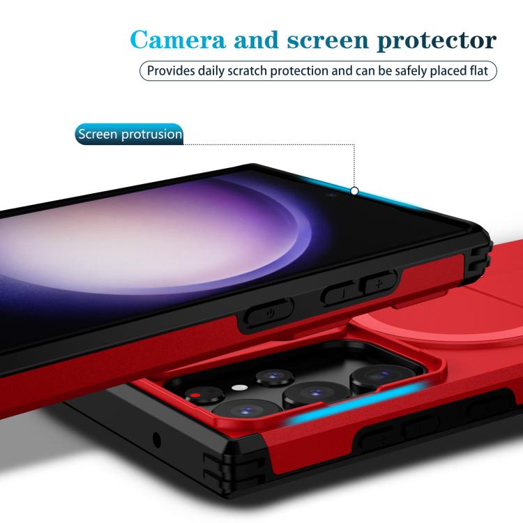 For Samsung Galaxy S23 Ultra 5G Sliding Camshield MagSafe Holder Phone Case
