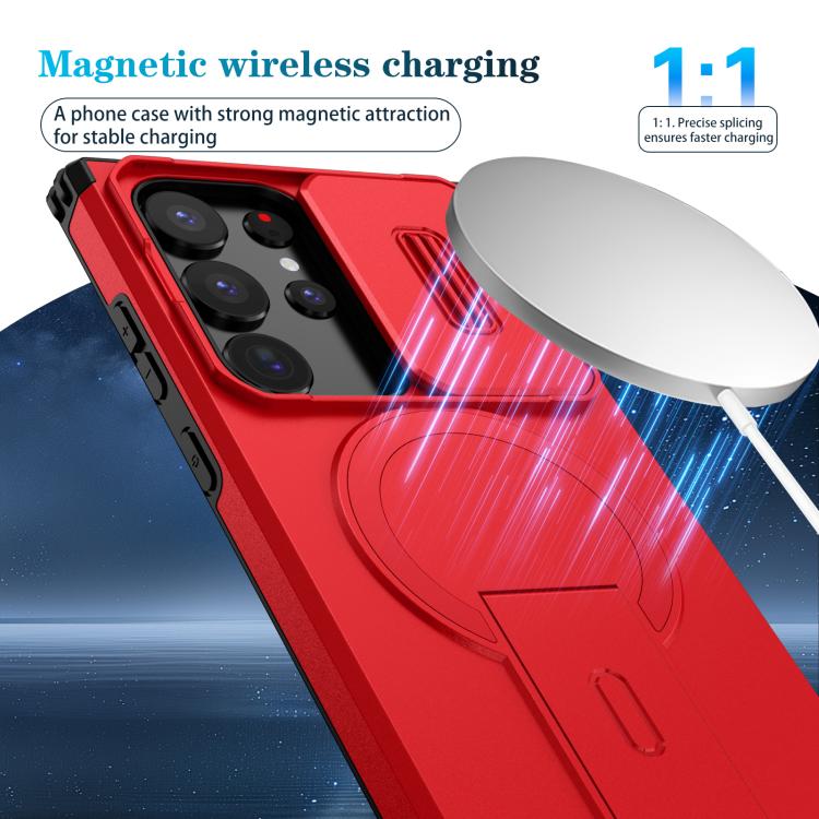 For Samsung Galaxy S23 Ultra 5G Sliding Camshield MagSafe Holder Phone Case