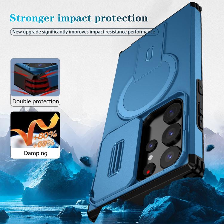 For Samsung Galaxy S23 Ultra 5G Sliding Camshield MagSafe Holder Phone Case