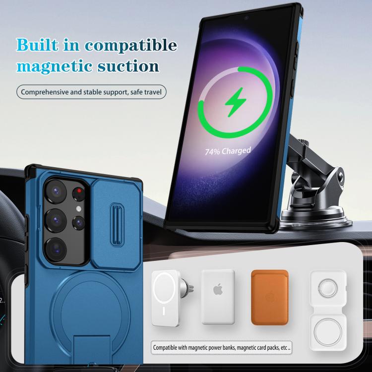 For Samsung Galaxy S23 Ultra 5G Sliding Camshield MagSafe Holder Phone Case
