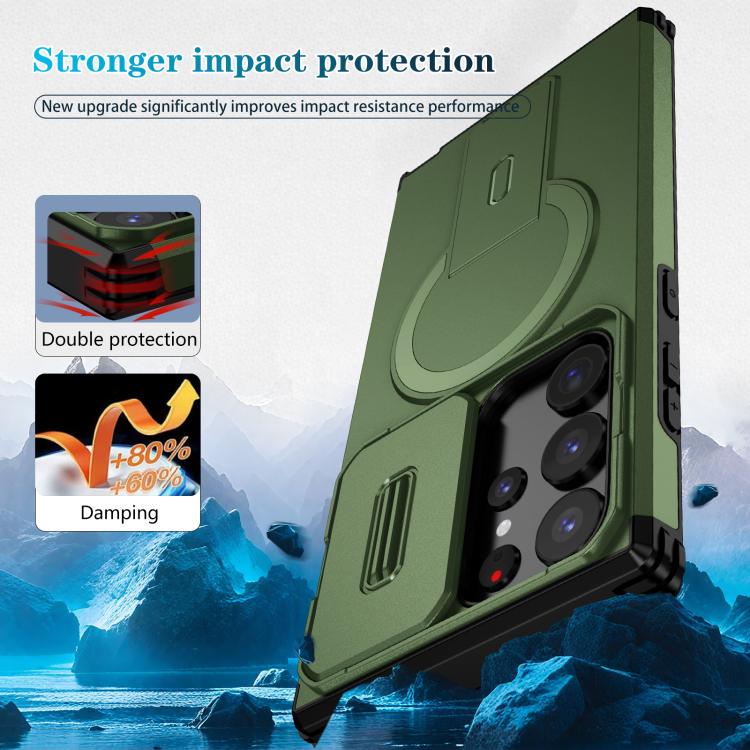 For Samsung Galaxy S23 Ultra 5G Sliding Camshield MagSafe Holder Phone Case