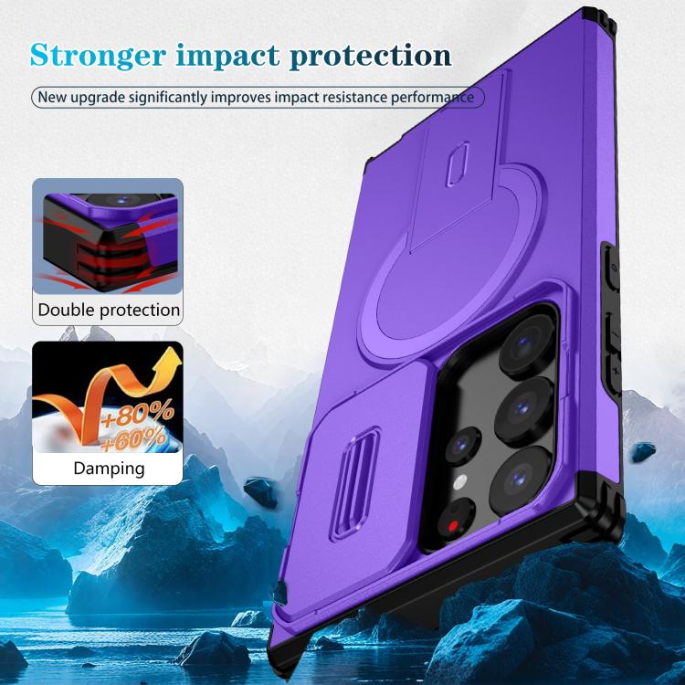For Samsung Galaxy S23 Ultra 5G Sliding Camshield MagSafe Holder Phone Case
