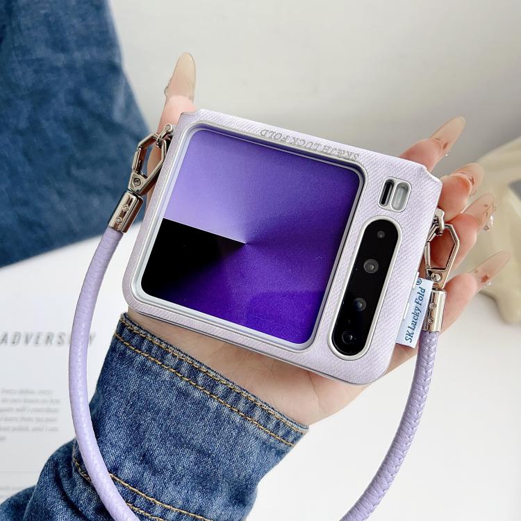 For Huawei Pura X Silver Edge Side Buckle Denim Textured MagSafe Magnetic Phone Case