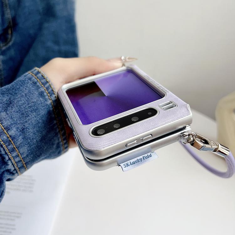 For Huawei Pura X Silver Edge Side Buckle Denim Textured MagSafe Magnetic Phone Case