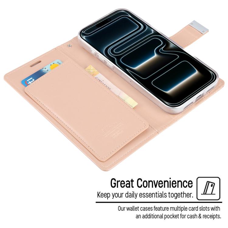 For iPhone 17 Pro Max GOOSPERY RICH DIARY Crazy Horse Texture Leather Phone Case