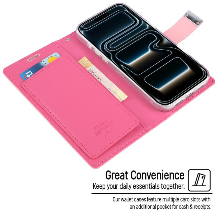 For iPhone 17 Pro Max GOOSPERY RICH DIARY Crazy Horse Texture Leather Phone Case