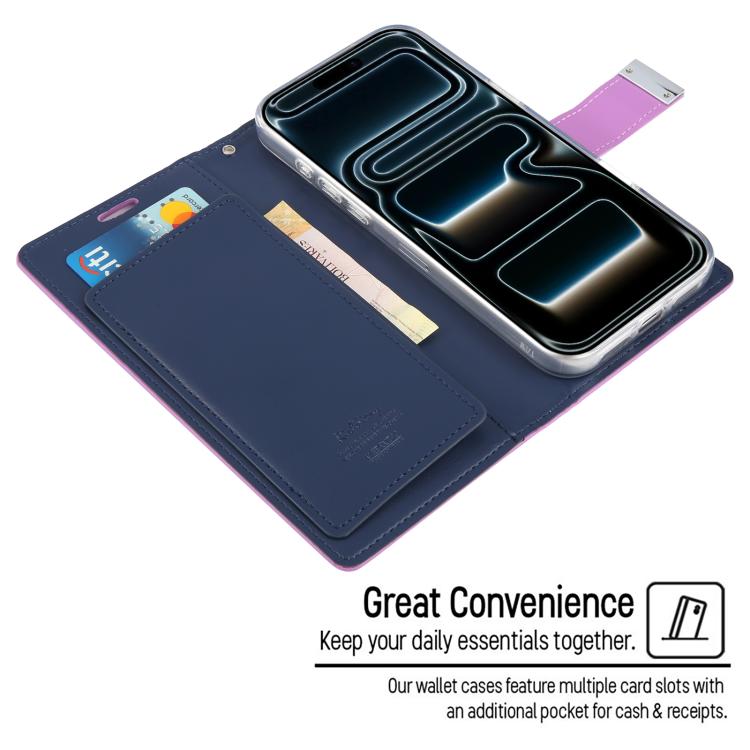For iPhone 17 Pro Max GOOSPERY RICH DIARY Crazy Horse Texture Leather Phone Case