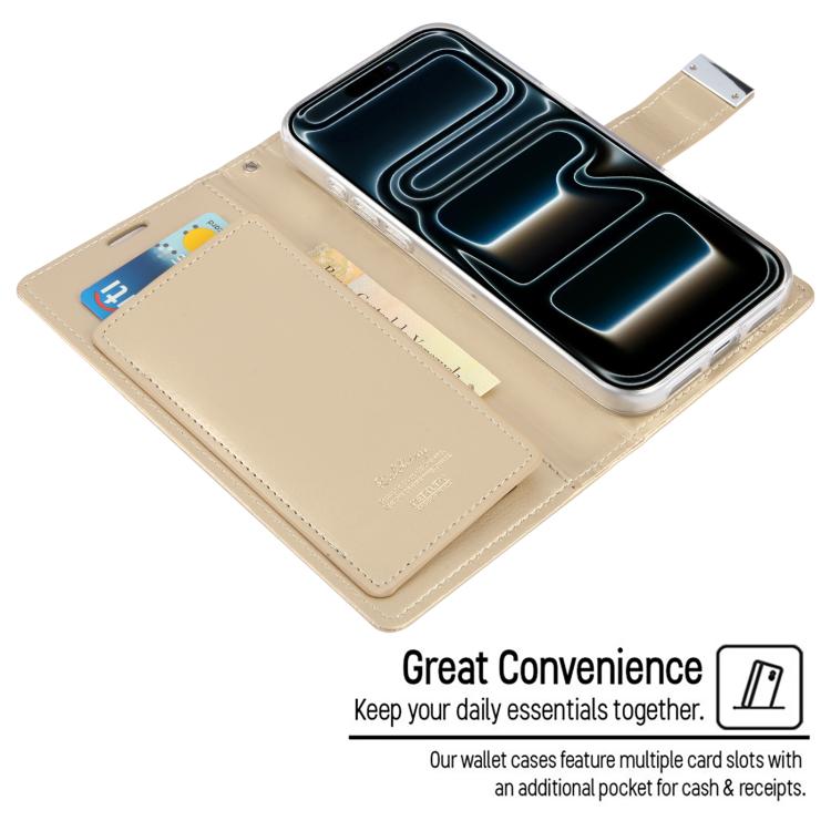 For iPhone 17 Pro GOOSPERY RICH DIARY Crazy Horse Texture Leather Phone Case