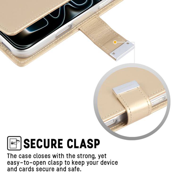 For iPhone 17 Pro GOOSPERY RICH DIARY Crazy Horse Texture Leather Phone Case