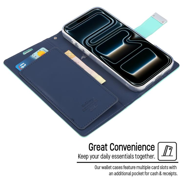 For iPhone 17 Pro GOOSPERY RICH DIARY Crazy Horse Texture Leather Phone Case