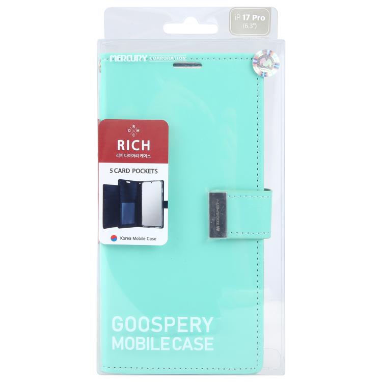 For iPhone 17 Pro GOOSPERY RICH DIARY Crazy Horse Texture Leather Phone Case
