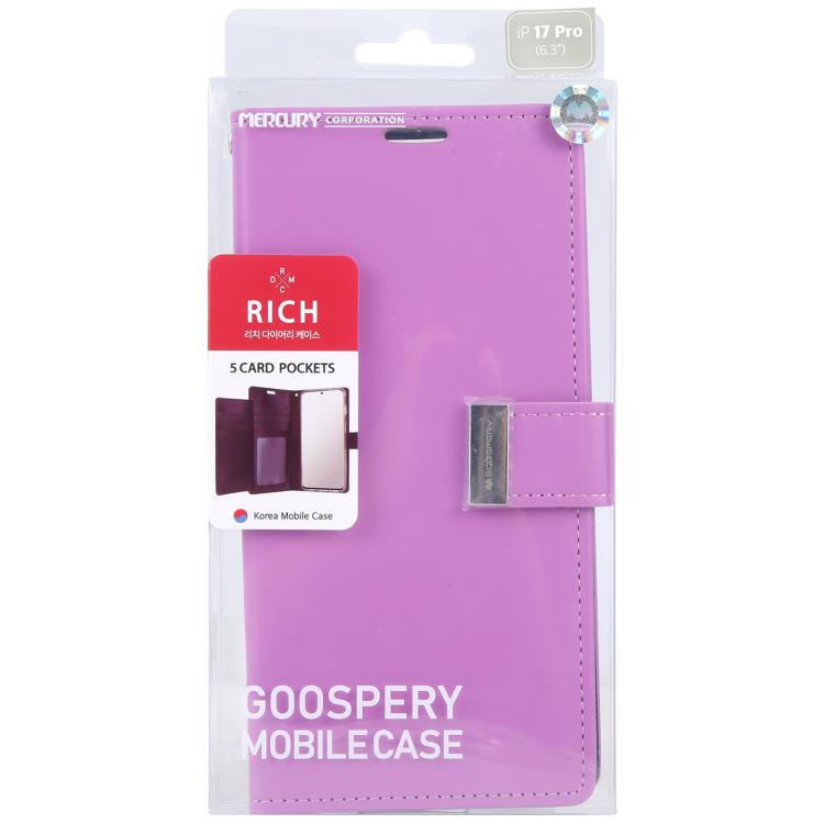 For iPhone 17 Pro GOOSPERY RICH DIARY Crazy Horse Texture Leather Phone Case