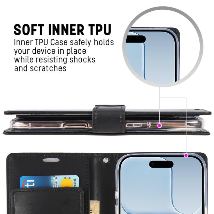 For iPhone Air GOOSPERY RICH DIARY Crazy Horse Texture Leather Phone Case