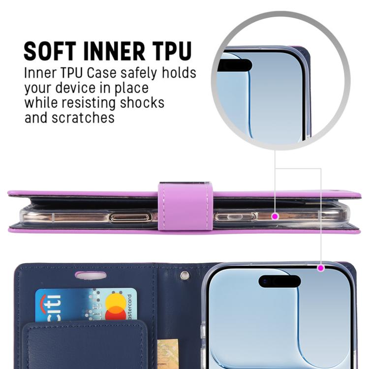 For iPhone Air GOOSPERY RICH DIARY Crazy Horse Texture Leather Phone Case