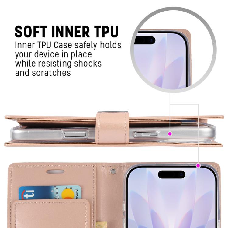 For iPhone 17 GOOSPERY RICH DIARY Crazy Horse Texture Leather Phone Case