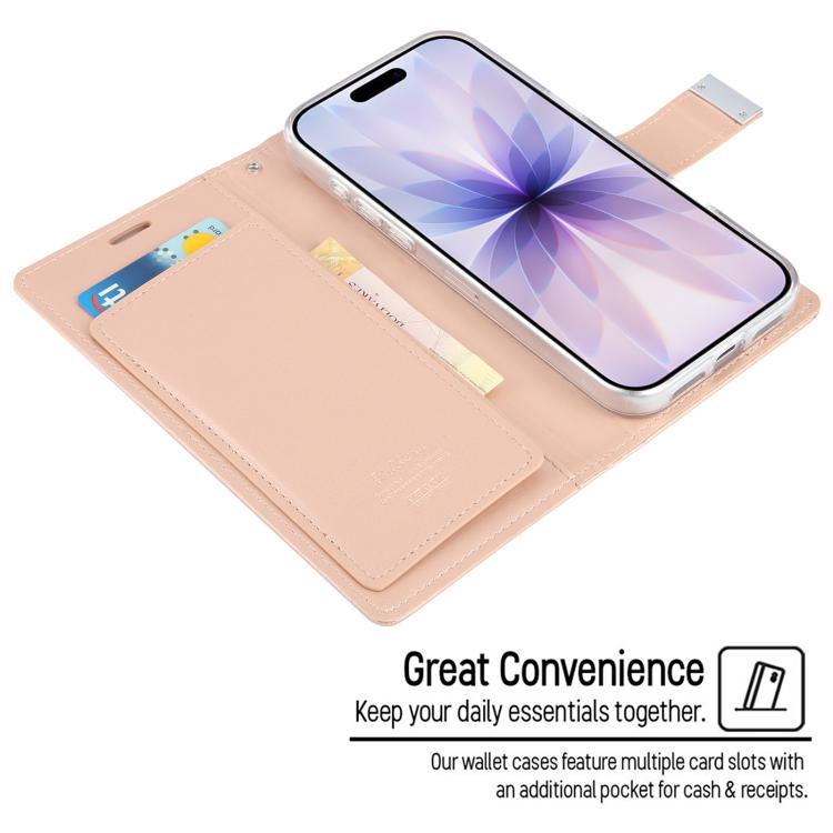 For iPhone 17 GOOSPERY RICH DIARY Crazy Horse Texture Leather Phone Case